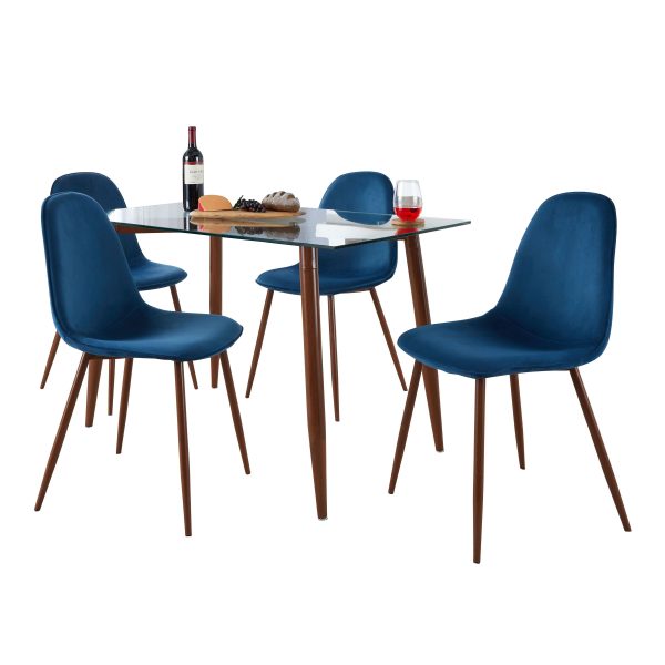 Clara Pebble - 5 Piece Mid Century Modern Elegant Dining Set For Cheap