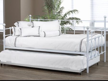 White Metal Trundle Day Bed- Single Over Single- Trundle Optional - Model #316 Online