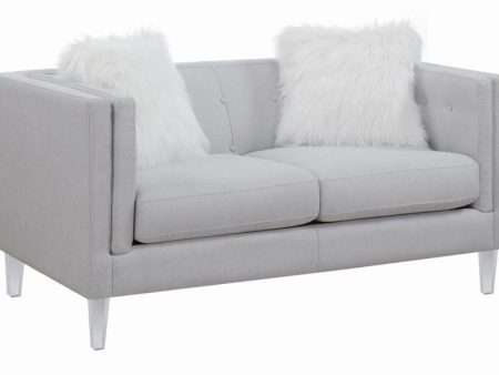 Glacier - Tufted Upholstered Loveseat - Pearl Silver Sale