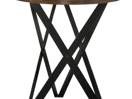 Zack - Round End Table - Smokey Gray And Black Online