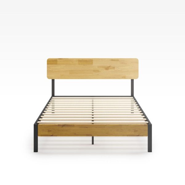 Olivia Metal and Wood Platform Bed Frame Online Hot Sale