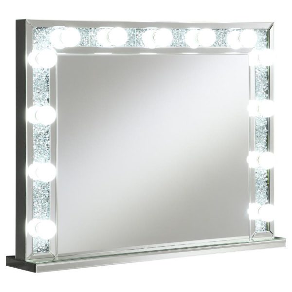 Wilmer - Rectangular Table Vanity Mirror With Lighting - Silver Sale