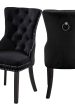 2, 4 or 6 Black Velvet Dining Chairs with Nail Head Details- Model #1221 Cheap