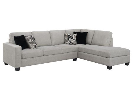 Whitson - Upholstered Track Arm Sectional Chaise Sofa - Stone Online