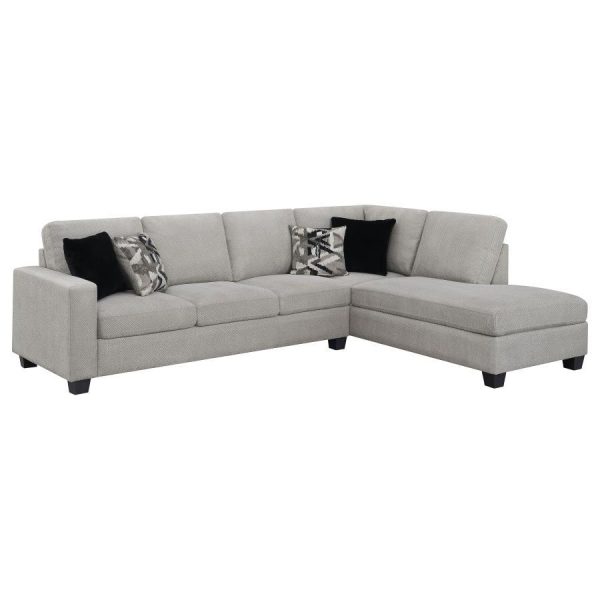 Whitson - Upholstered Track Arm Sectional Chaise Sofa - Stone Online