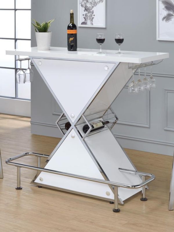 Atoka - Freestanding Home Bar Wine Cabinet - White High Gloss Online Sale