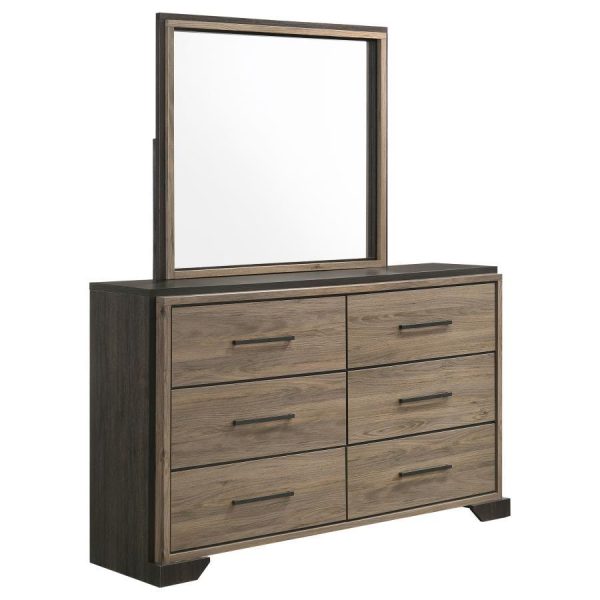 Baker - 6-Drawer Dresser With Mirror - Light Taupe on Sale