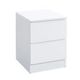 White Wood 2 Drawer Storage Nightstand- Model #3421 Discount