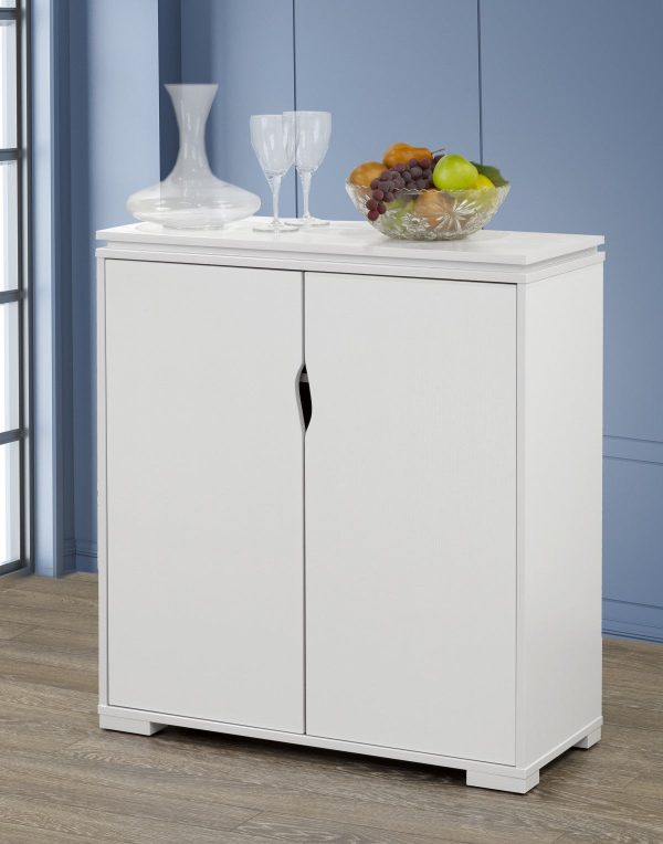 White Wood Storage Cabinet- Model #202671 For Discount