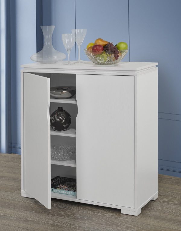 White Wood Storage Cabinet- Model #202671 For Discount