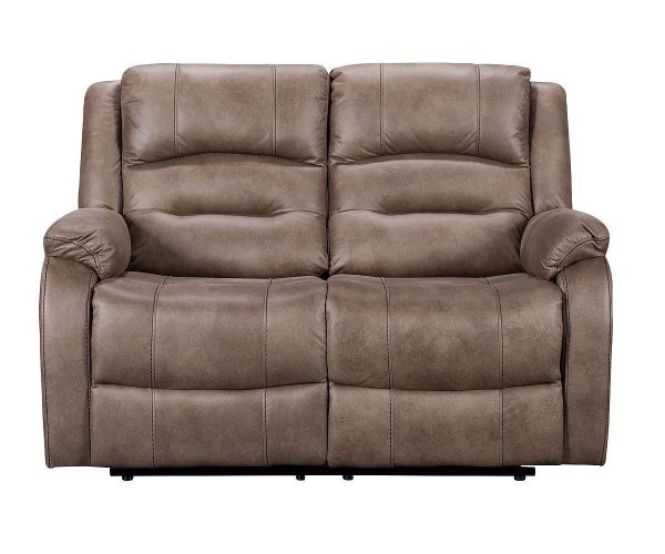 Caramel Brown 3 PC Fabric Recliner Set- With High Backing & Thick Padding- Model Larissa Online Hot Sale