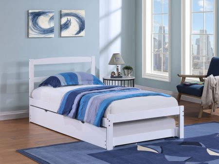 White Solid Wood Single Trundle Bed - Model #416 Online