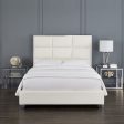 White Leather Chanel Tufted Bed- Queen or King- Model Blair Online Sale