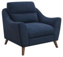 Gano - Upholstered Sloped Arm Accent Chair - Navy Blue Hot on Sale