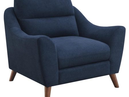 Gano - Upholstered Sloped Arm Accent Chair - Navy Blue Hot on Sale