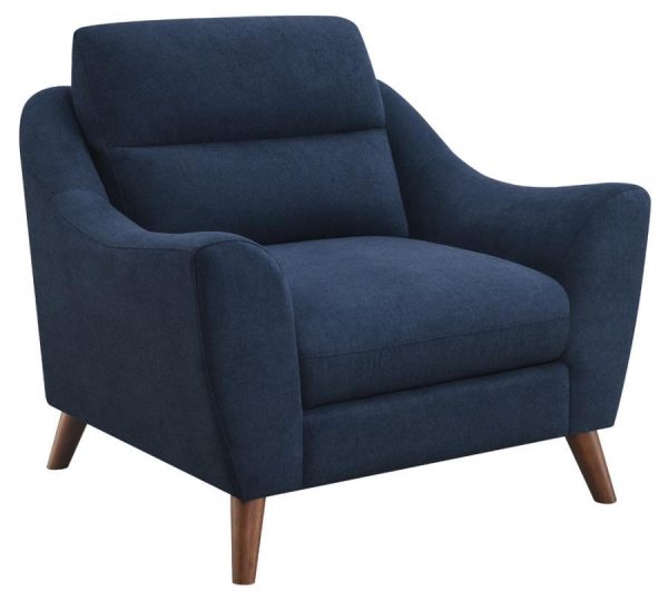 Gano - Upholstered Sloped Arm Accent Chair - Navy Blue Hot on Sale