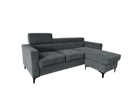 Charcoal Fabric Sectional With Adjustable Headrests- Model Shelly on Sale