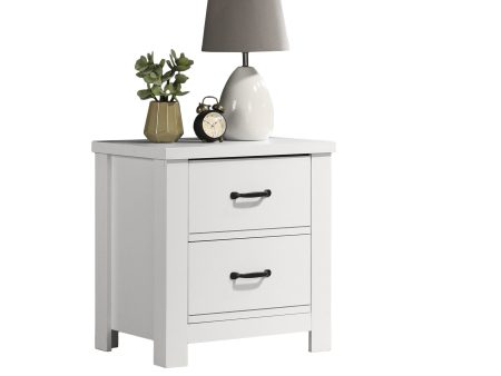 Cassini - 2 Drawer Nightstand Bedside Table - White on Sale