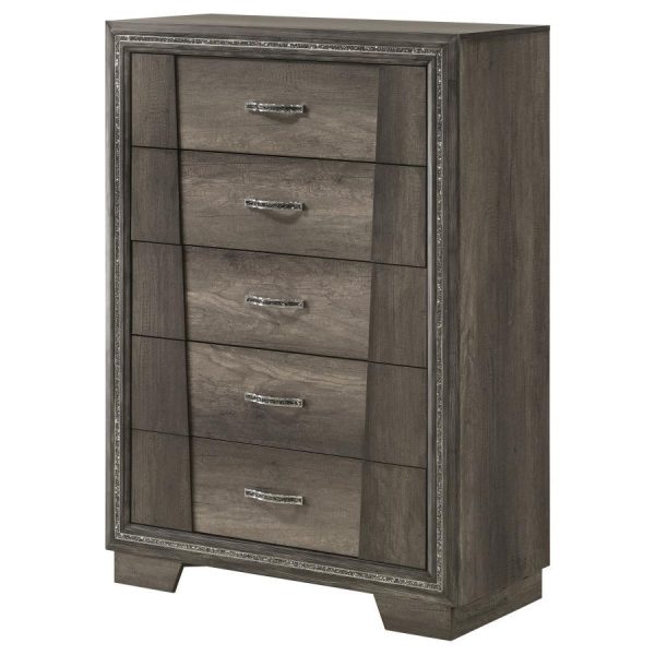 Janine - 5-Drawer Bedroom Chest - Gray Discount