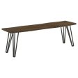 Topeka - Live Edge Wood Dining Bench - Mango Cocoa For Sale