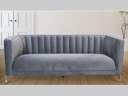 Grey Rich Soft Suede Fabric 3 Seater Sofa- Model Arthur For Sale