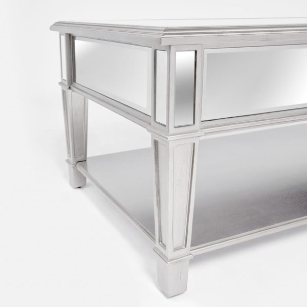 Silver Coffee Table - Clear Mirror- Model Danielle on Sale