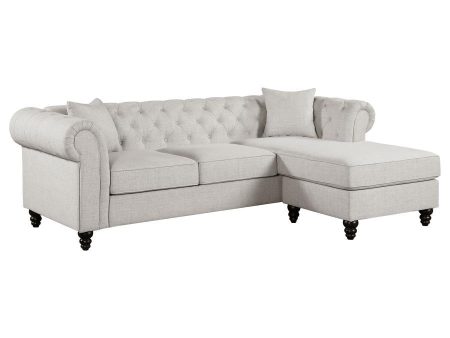 Cecilia - Upholstered Tufted Sectional - Oatmeal For Cheap