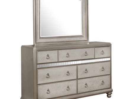 Bling - Game 7-Drawer Dresser With Mirror - Metallic Platinum Hot on Sale