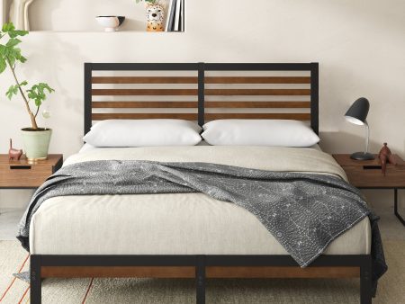 Kai Bamboo and Metal Platform Bed Frame Online now