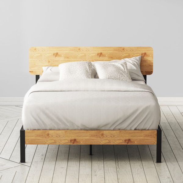 Olivia Metal and Wood Platform Bed Frame Online Hot Sale