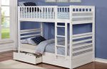 White Solid Wood Twin Over Twin Storage Bunk Bed- Converts Into 2 Beds- Includes Drawers- Model #110 Online now