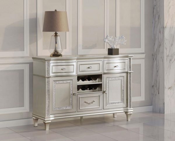 Evangeline - 4-Drawer Sideboard Buffet Cabinet - Silver Oak Fashion