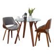 Folia - 3 Piece Dining Set Round Fabrizzi Mid-Century Modern - Walnut   Gray Discount