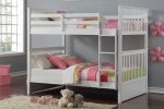 White Solid Wood Full Over Full Mission Bunk Bed- Converts Into Two Separate Beds- Model #123 For Cheap