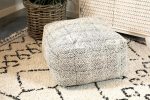 Landry - Square Upholstered Floor Pouf - Cream And Black Online now