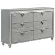 Veronica - 6-Drawer Dresser - Light Silver For Cheap