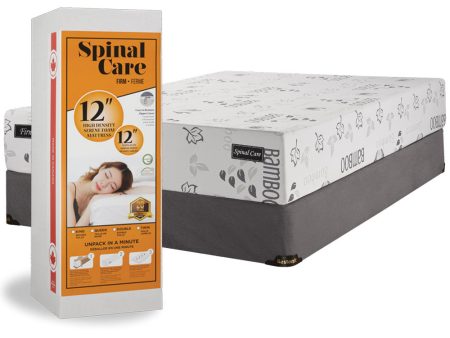 12  Mattress in a Box High Density Foam Mattress- Extra Firm- Includes Zipper Cover- Model Spinal Care Supply