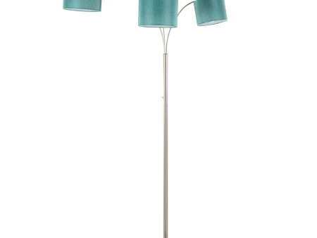 Willow - Trio Contemporary Floor Lamp - Nickel   Turquoise Online Hot Sale