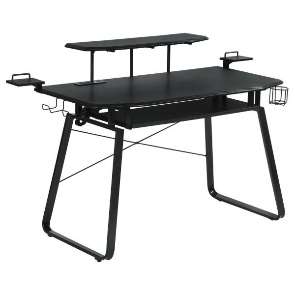 Alfie - Computer Gaming Desk With USB Ports - Black Cheap