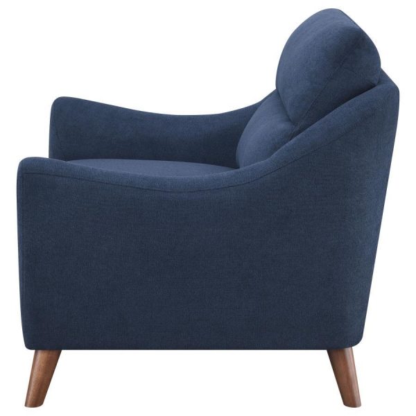 Gano - Upholstered Sloped Arm Accent Chair - Navy Blue Hot on Sale