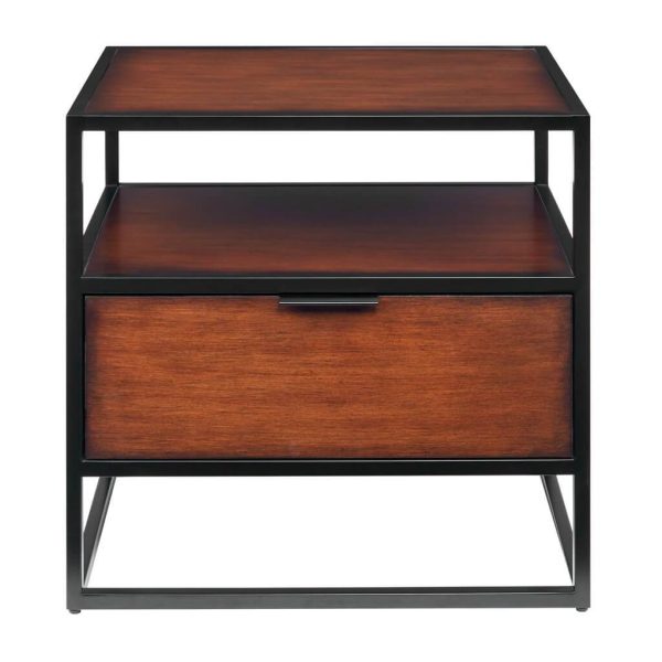 Walnut 1-Drawer Nightstand End Table- Model Victoria Cheap