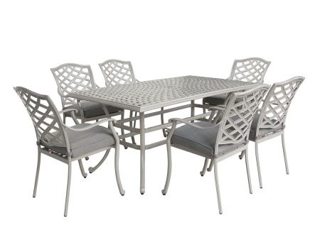 Modern Outdoor 7 Piece Aluminum Dining Set - Basalt Discount