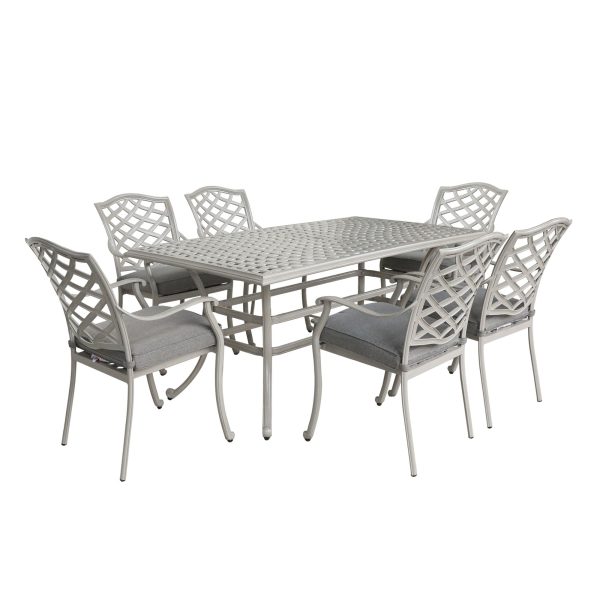 Modern Outdoor 7 Piece Aluminum Dining Set - Basalt Discount