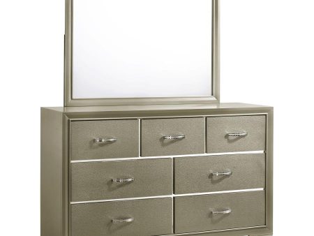 Beaumont - 7-Drawer Dresser With Mirror - Champagne Fashion