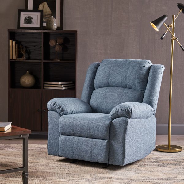 Wide Manual Glider Standard Recliner - Navy Blue Online Hot Sale