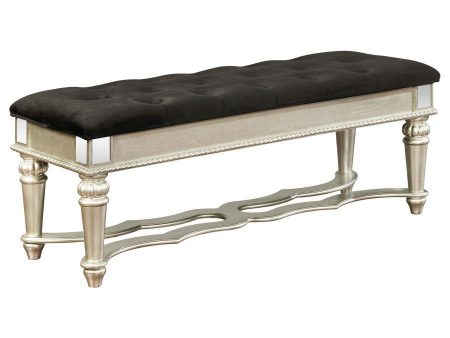 Heidi - Upholstered Tufted Bench - Metallic Platinum Supply