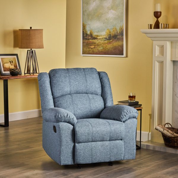 Wide Manual Glider Standard Recliner - Navy Blue Online Hot Sale