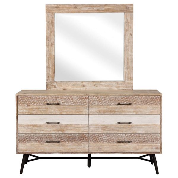 Marlow - 6-Drawer Dresser With Mirror - Rough Sawn Multi Cheap