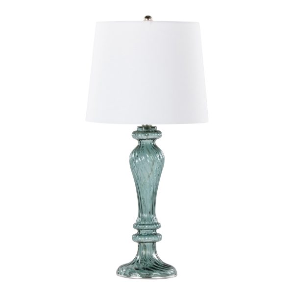 Windsor - Contemporary Table Lamp (Set of 2) - Clear Turquoise   Off White Online Hot Sale