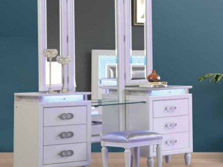 White Vanity Set With Stool- Model #1331 Fashion